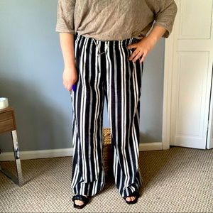 Calvin Klein Wide Leg Striped Pant XL